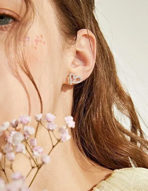 Diamond Heart Studs