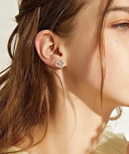 Diamond Heart Studs