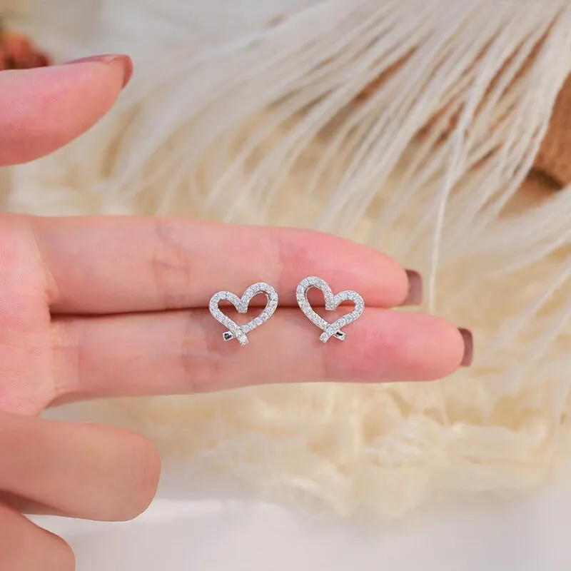 Diamond Heart Studs
