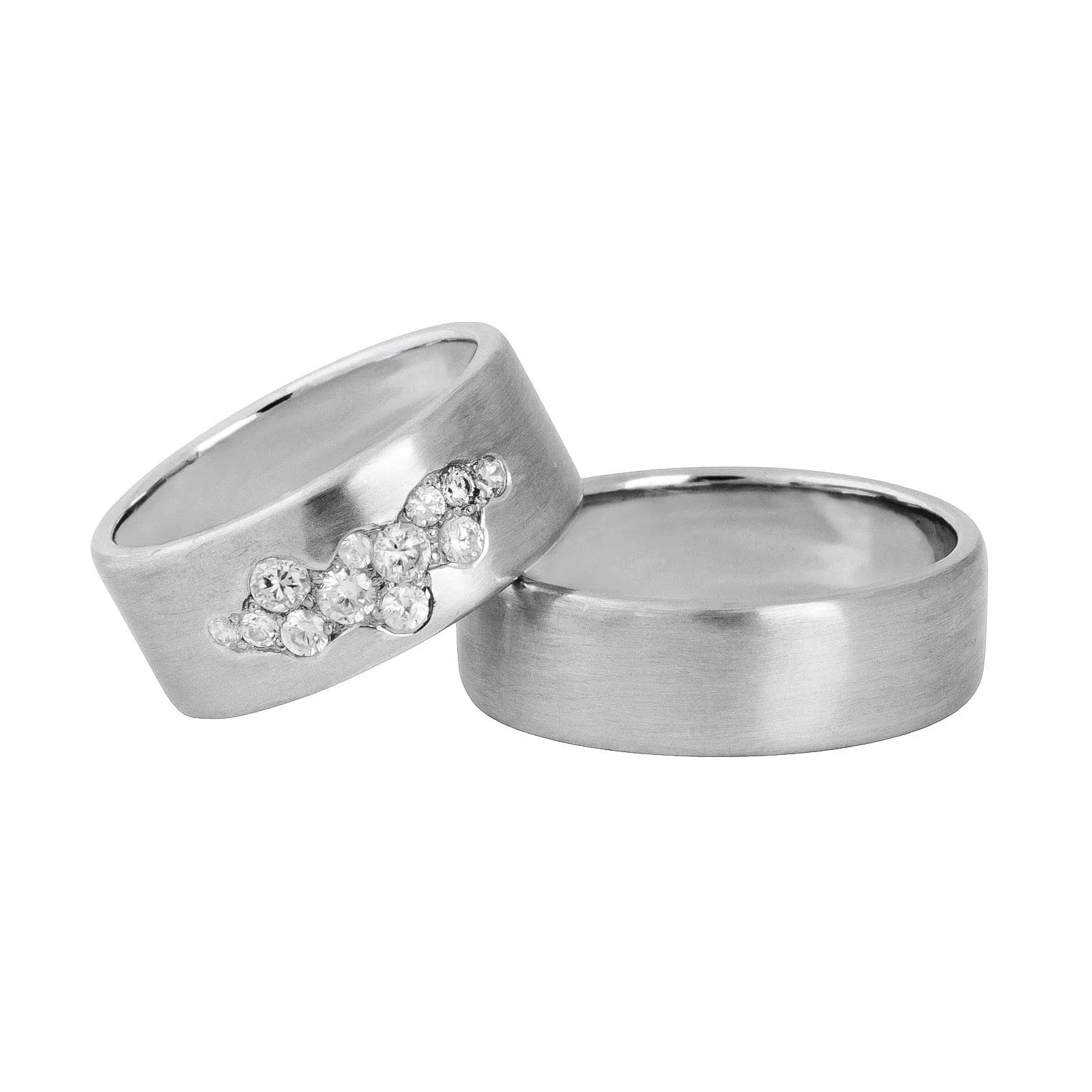 Diamond on Diamond 14 kt white gold rings