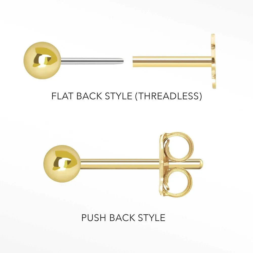 Diamond Push Back Earrings Diamond Bezel 14k Yellow