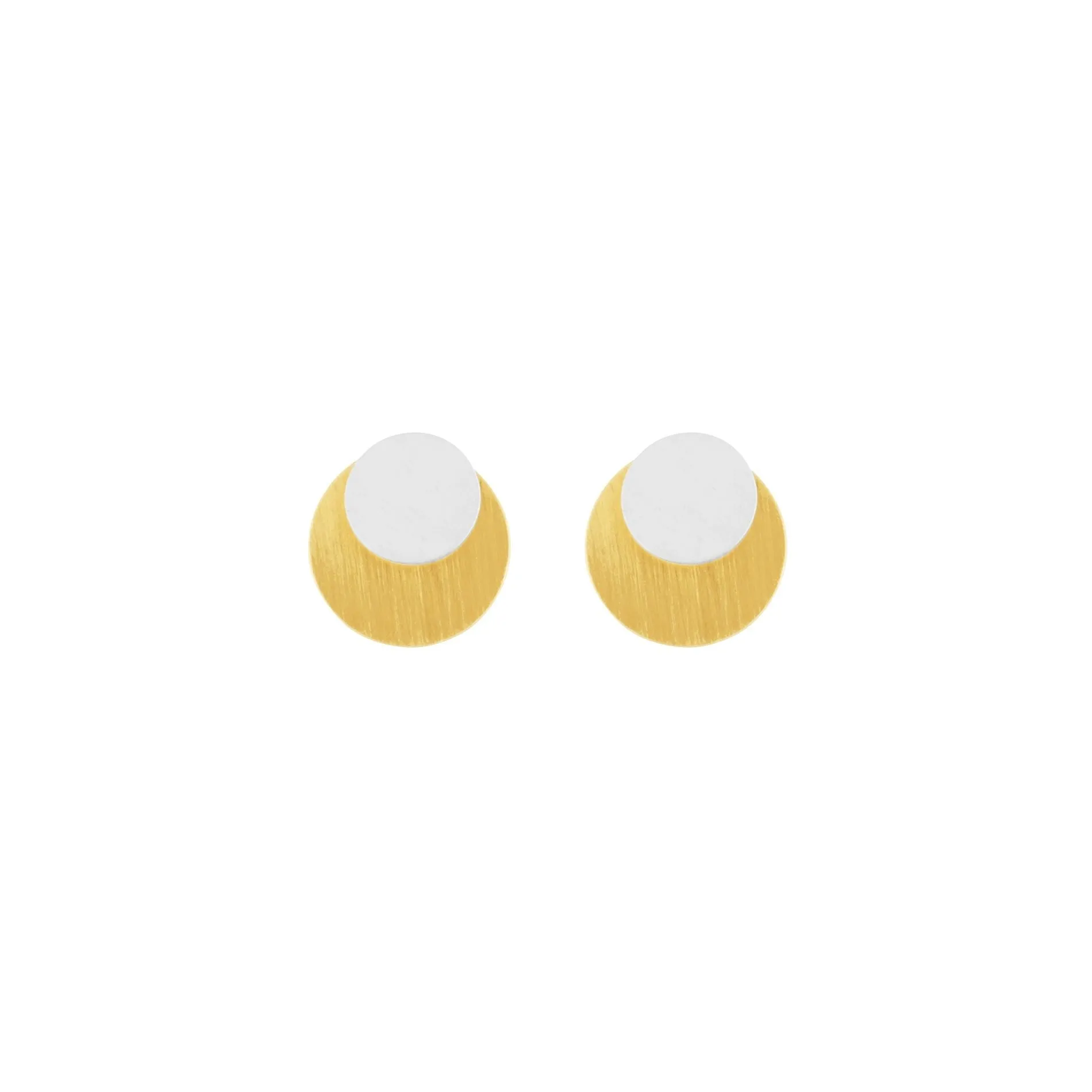 DNSK - Theia Two Tone Circle Stud Earring Silver Dot