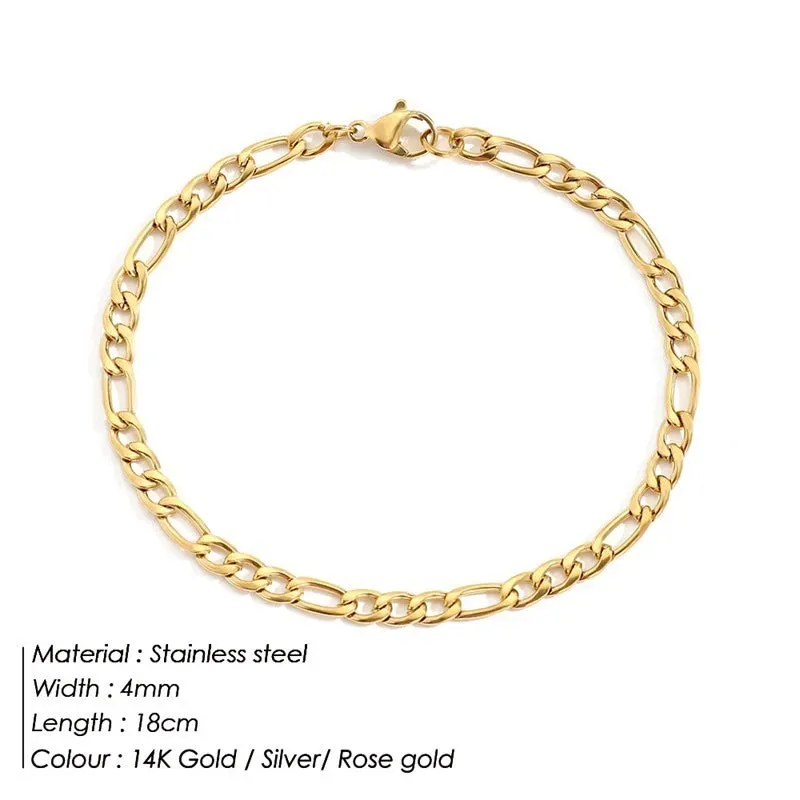 Double Chain Hollow Cross Pendant Stainless Steel Bracelet Fashion