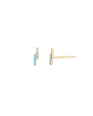 Double Pave Enamel Bar Studs