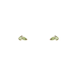 Double Pear Peridot Stud Earrings