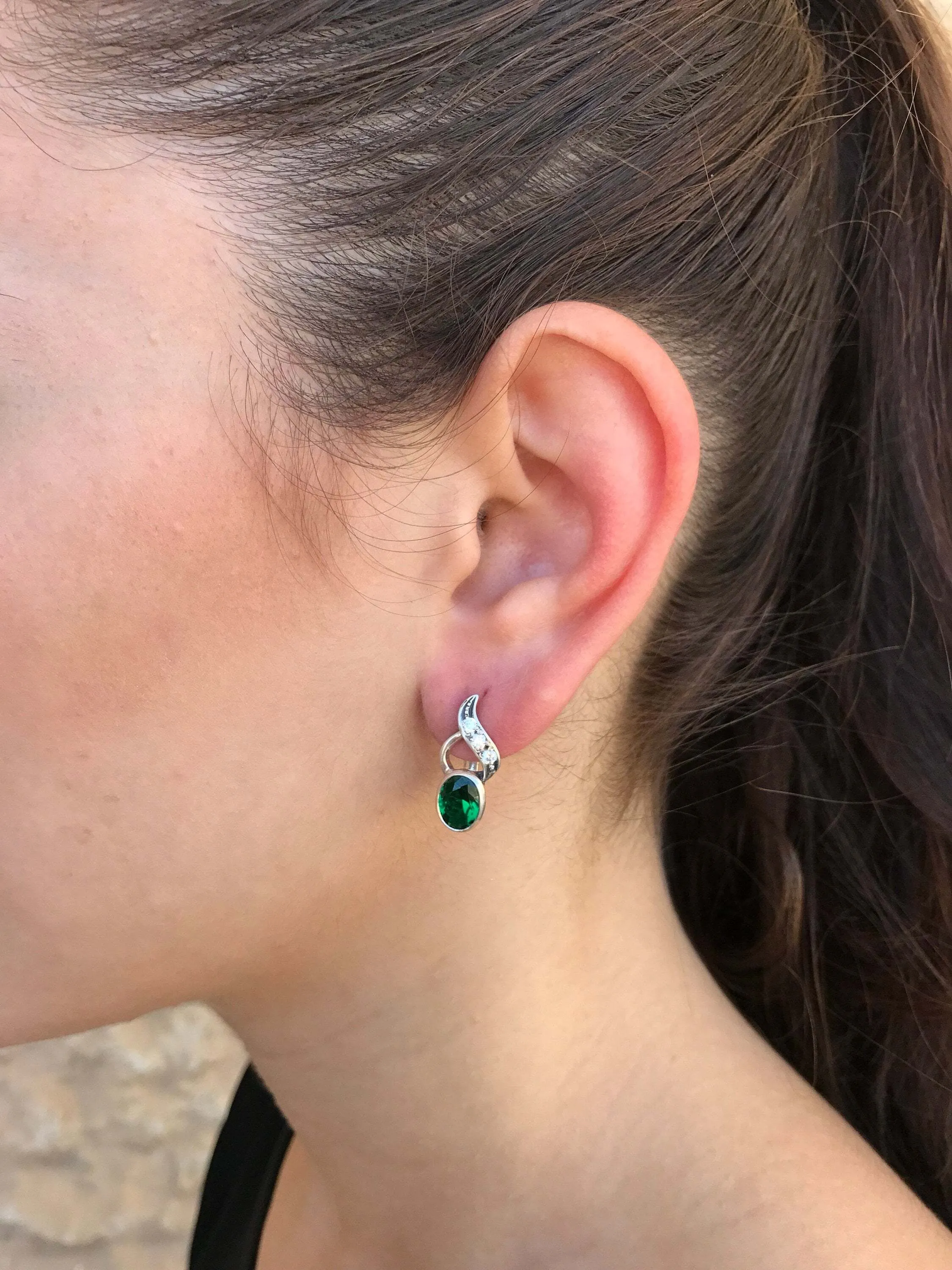Drop Sapphire Earrings - Classy Blue Earrings - Unique Vintage Earrings