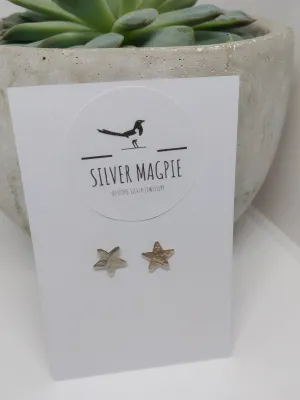 Earrings - Small Hammered Star Studs