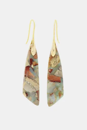 Earthly Elegance: Handmade Natural Stone Dangle Earrings - Unique Bohemian Chic