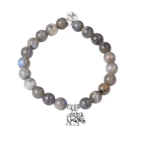Elephant | Stone Beaded Charm Bracelet | Labradorite