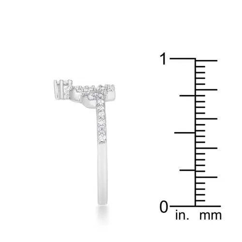 Elina 0.36ct CZ Rhodium Simple Crown Ring