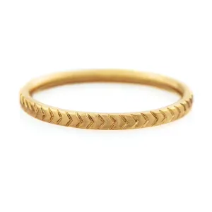 Engraved Geometric Pattern Wedding Band