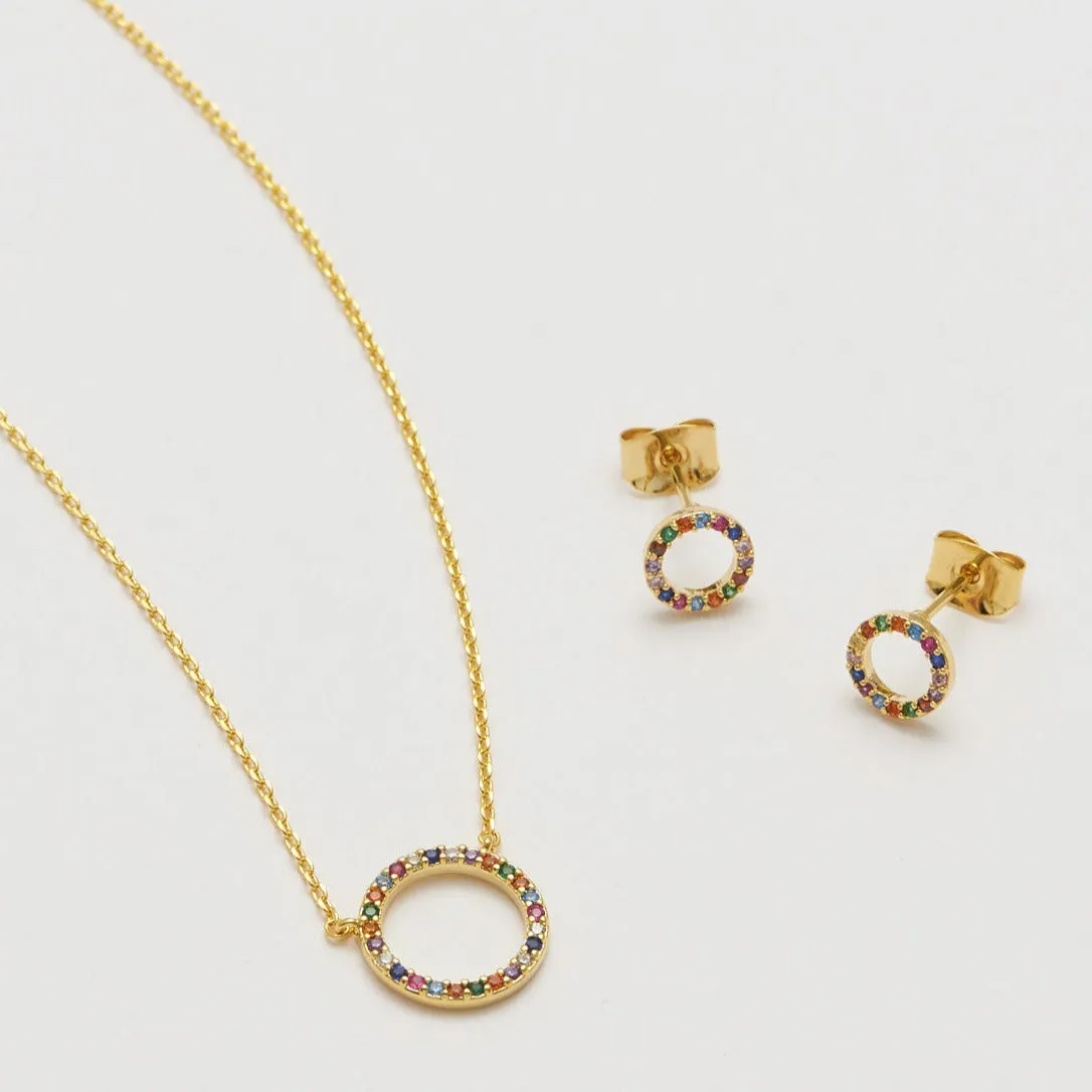 Estella Bartlett - Earrings | Rainbow Circle Earrings | Gold Plated