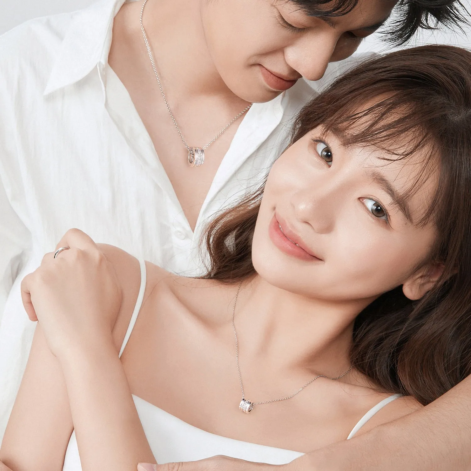 FANCIME "Our Commitment" Matching Sterling Silver Necklaces