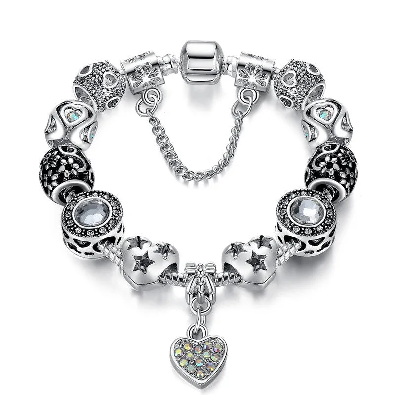 Fashion Women Bracelet Silver Plated Charm bracelet for Women DIY Beads Jewelry Fit Original Bracelets Pulseira Gfit