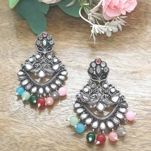 FAZA-OXIDISED MIRROR EARRINGS