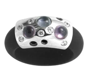 Femme Fetale - Black Rubber with CZ Ring