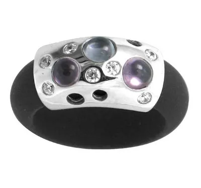 Femme Fetale - Black Rubber with CZ Ring