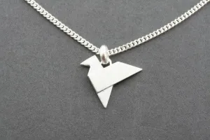 flat origami crane pendant on 55cm link chain