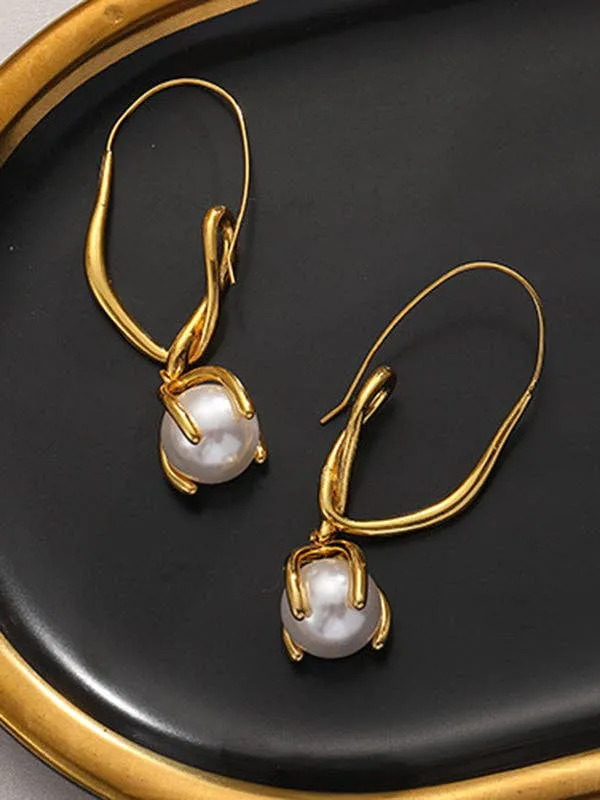 Geometric Drop Earrings: GOLD
