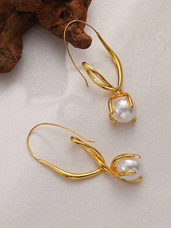 Geometric Drop Earrings: GOLD
