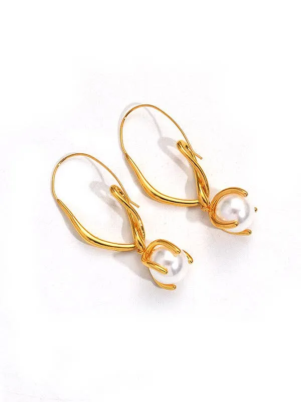 Geometric Drop Earrings: GOLD