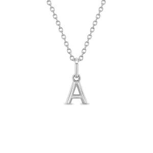 Girl’s Silver CZ Initial Necklace