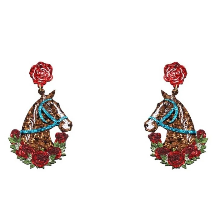 Glitter Horse Earrings