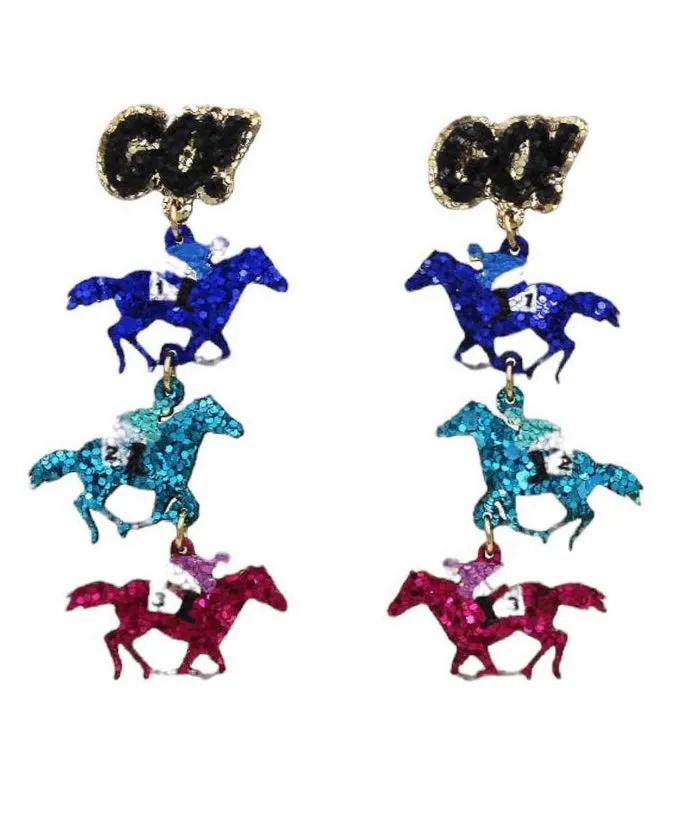 Glitter Horse Earrings