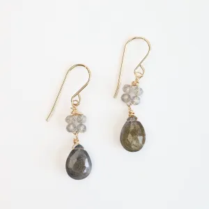 Gold Filled Flower Cluster with Labradorite Drops