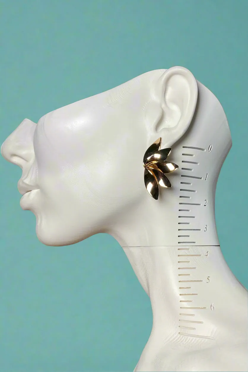 Gold Half Petal Earrings