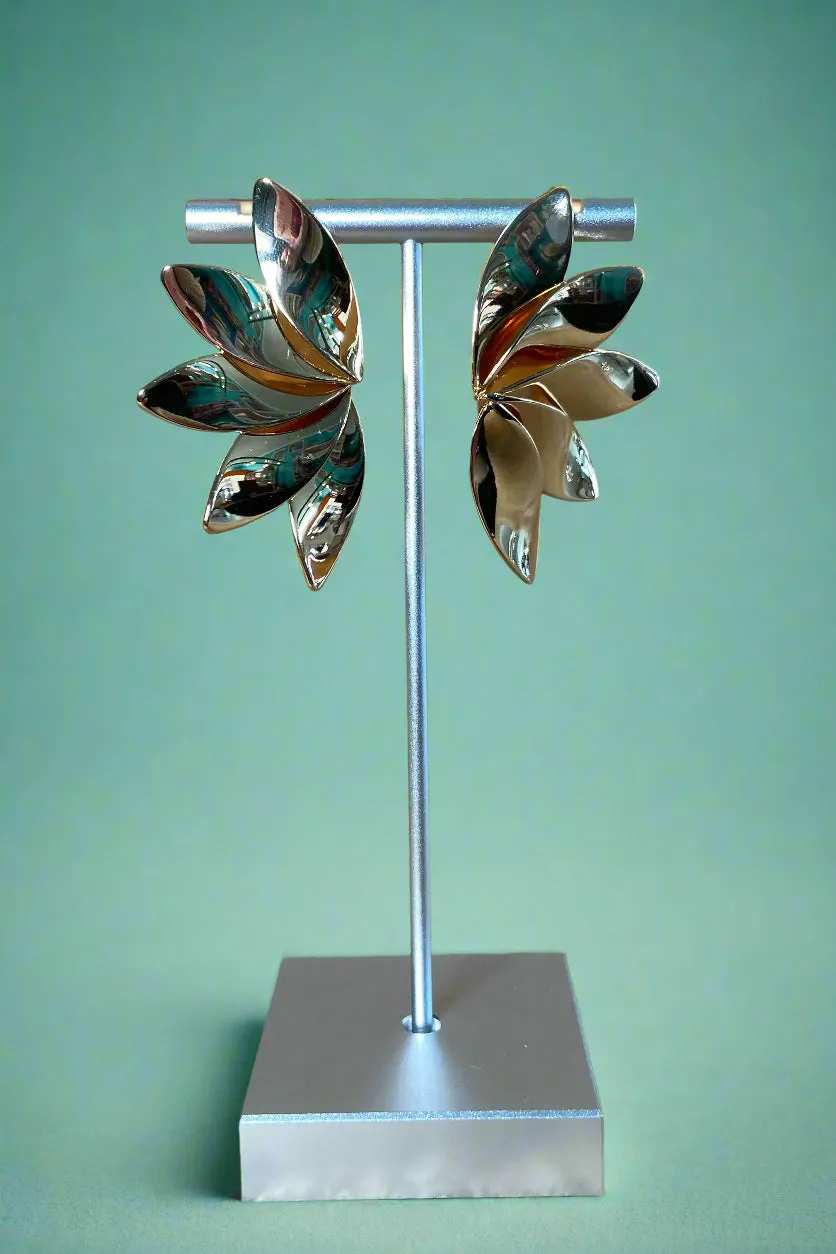 Gold Half Petal Earrings