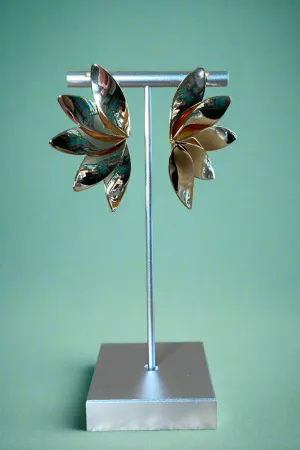 Gold Half Petal Earrings