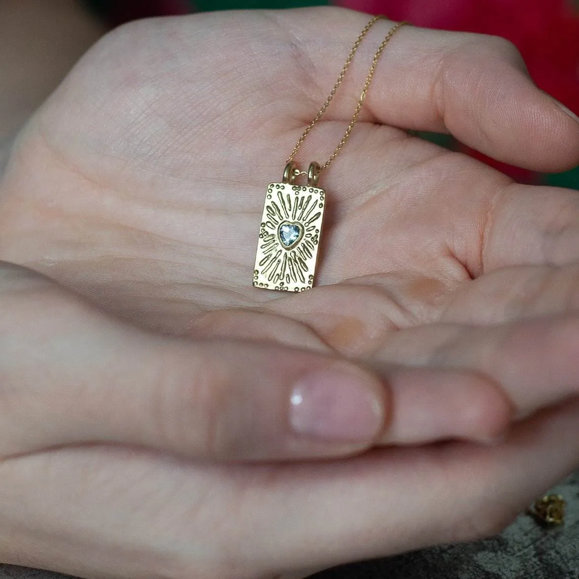 Gold Rectangle Pendant Necklace
