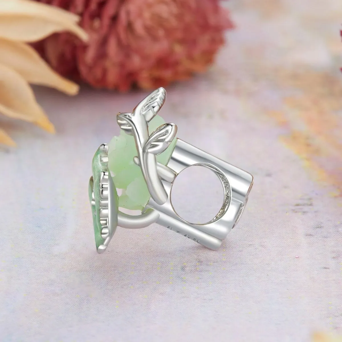 Green Butterfly & Rose Charm