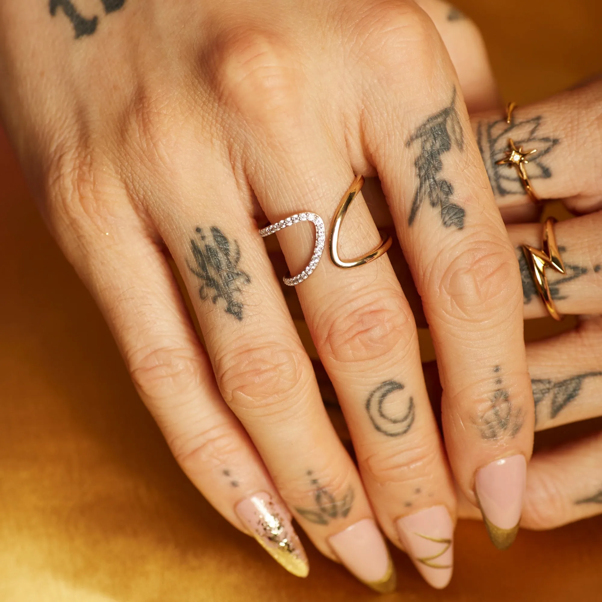 Half Sparkle Open Ring