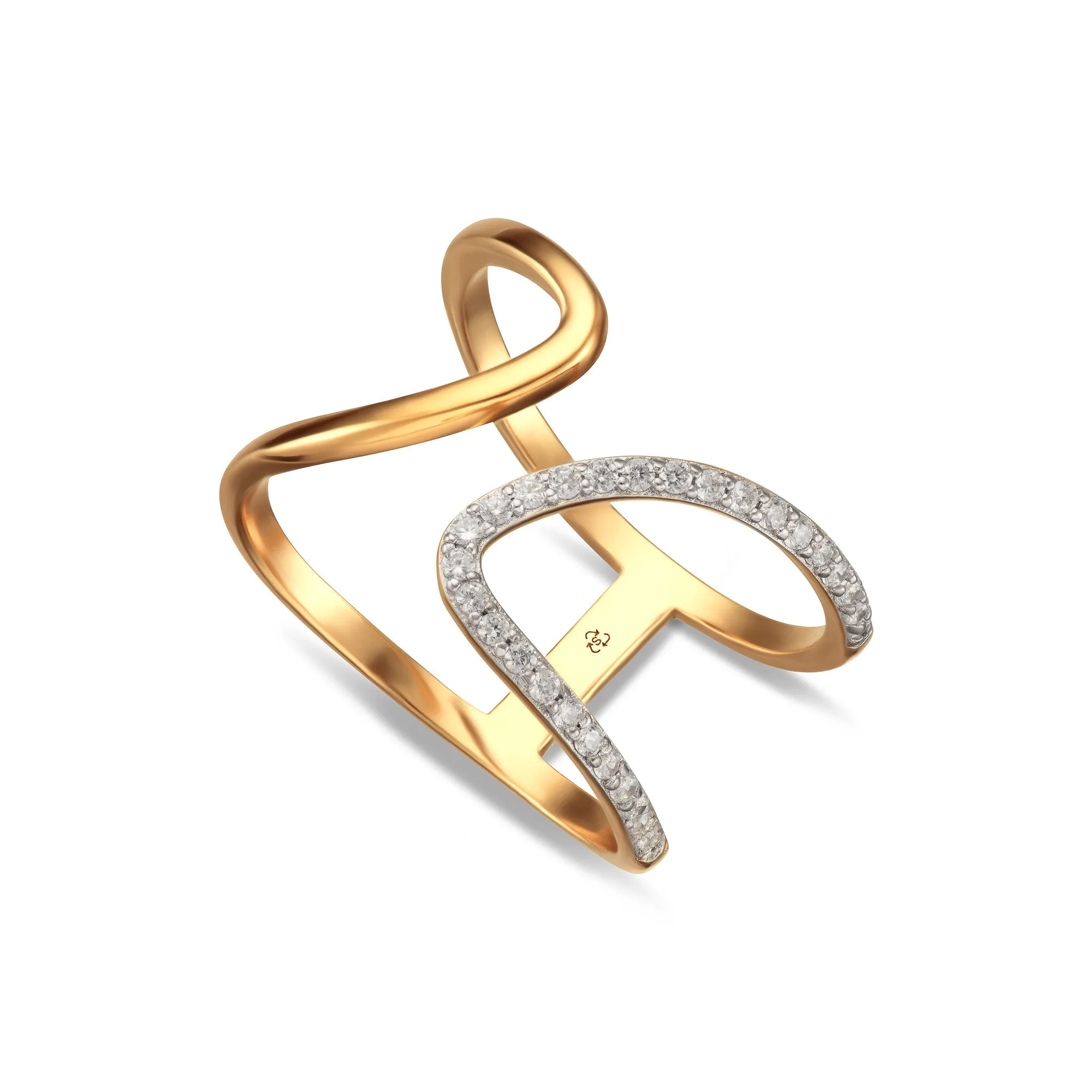 Half Sparkle Open Ring