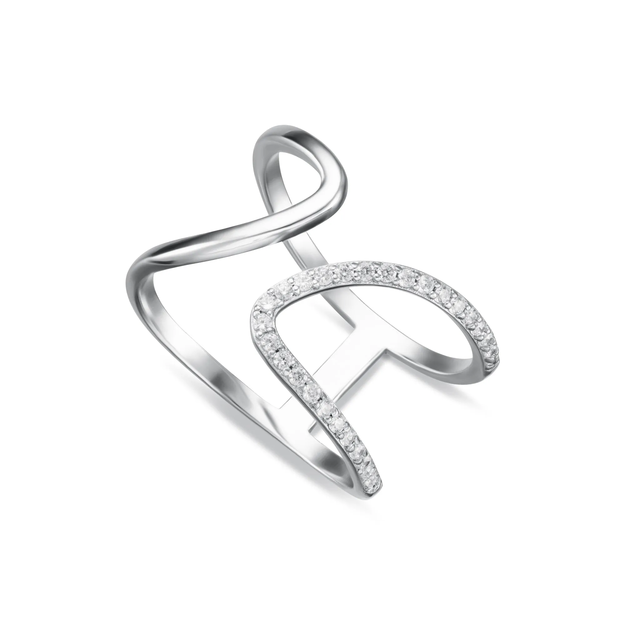 Half Sparkle Open Ring