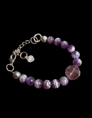 Handcrafted Chevron Amethyst Bracelet