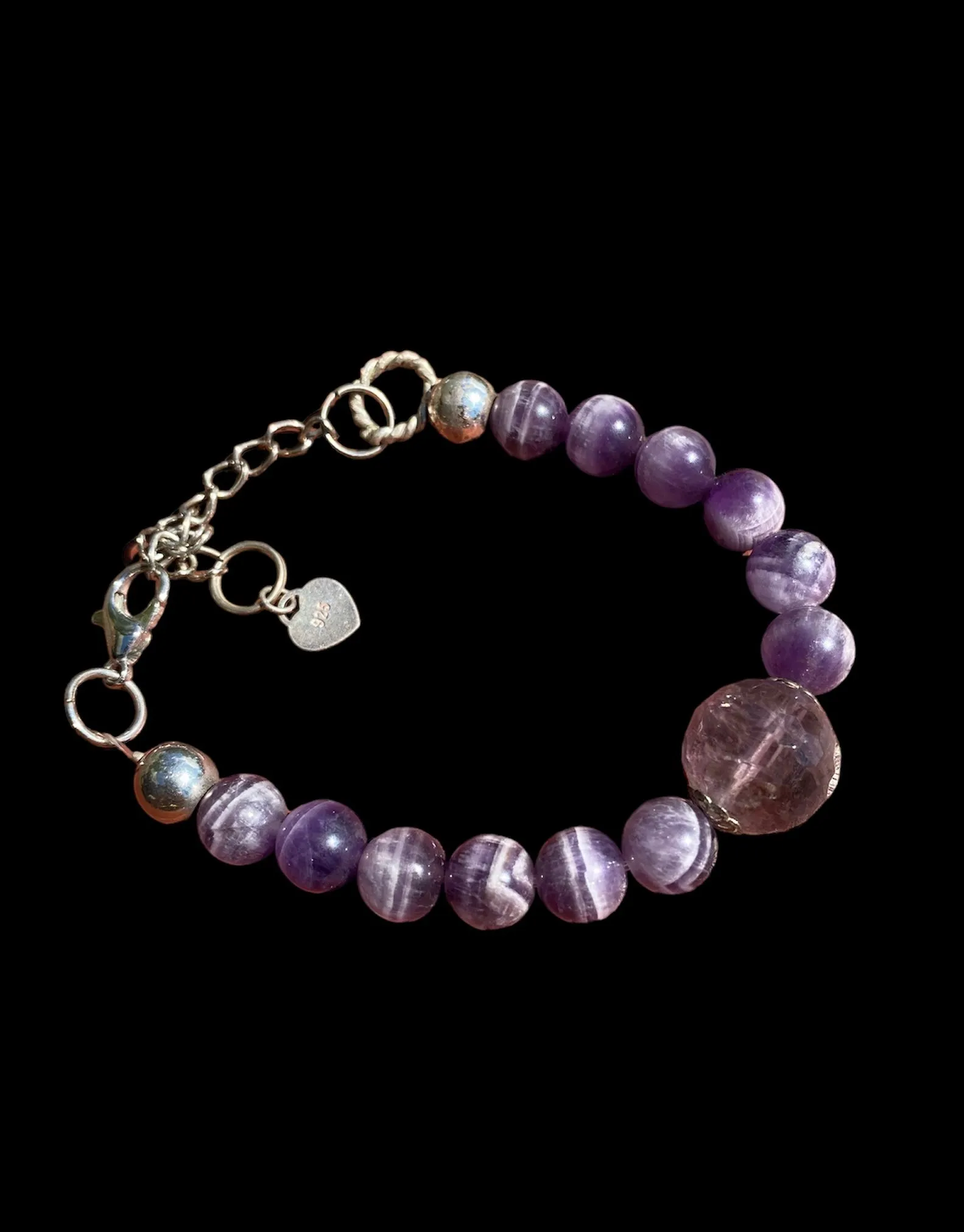 Handcrafted Chevron Amethyst Bracelet