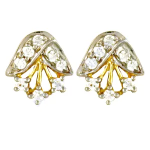 Handcrafted Cubic Zirconia Gemstone Silver Stud Earrings - Elegant & Affordable Jewelry
