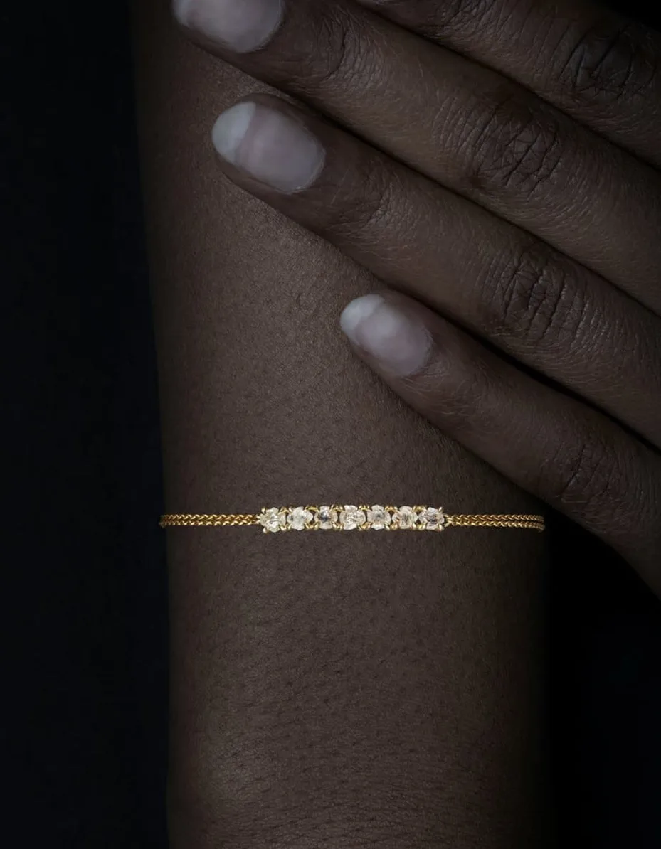 Handcrafted Tennis Gold Chain Bracelet – 2.37 ct