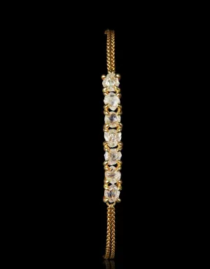 Handcrafted Tennis Gold Chain Bracelet – 2.37 ct