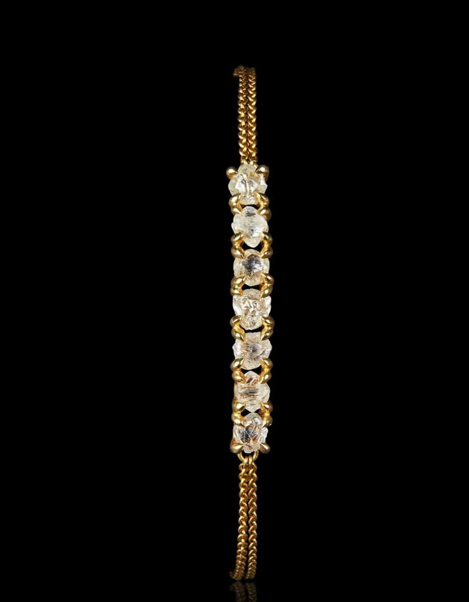 Handcrafted Tennis Gold Chain Bracelet – 2.37 ct