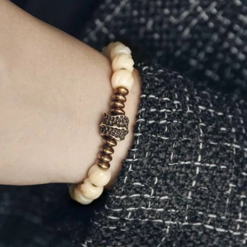 Handcrafted Tibetan Yak Bone & Copper Beaded Bracelet