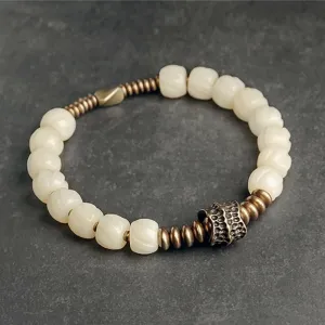 Handcrafted Tibetan Yak Bone & Copper Beaded Bracelet