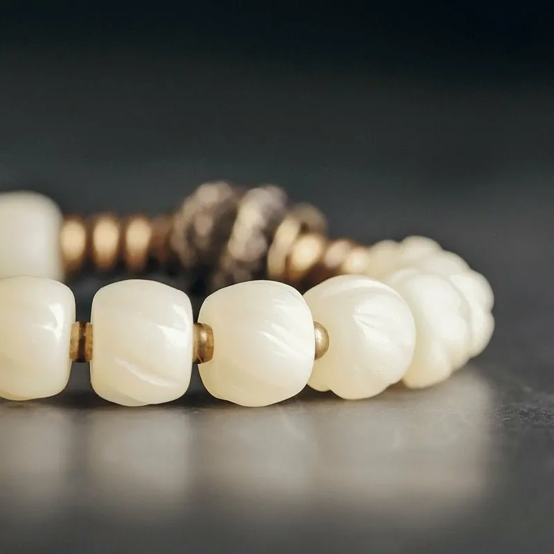 Handcrafted Tibetan Yak Bone & Copper Beaded Bracelet
