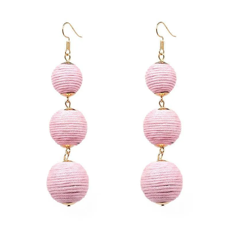Handmade cute ball lantern ear stud earrings bohemia