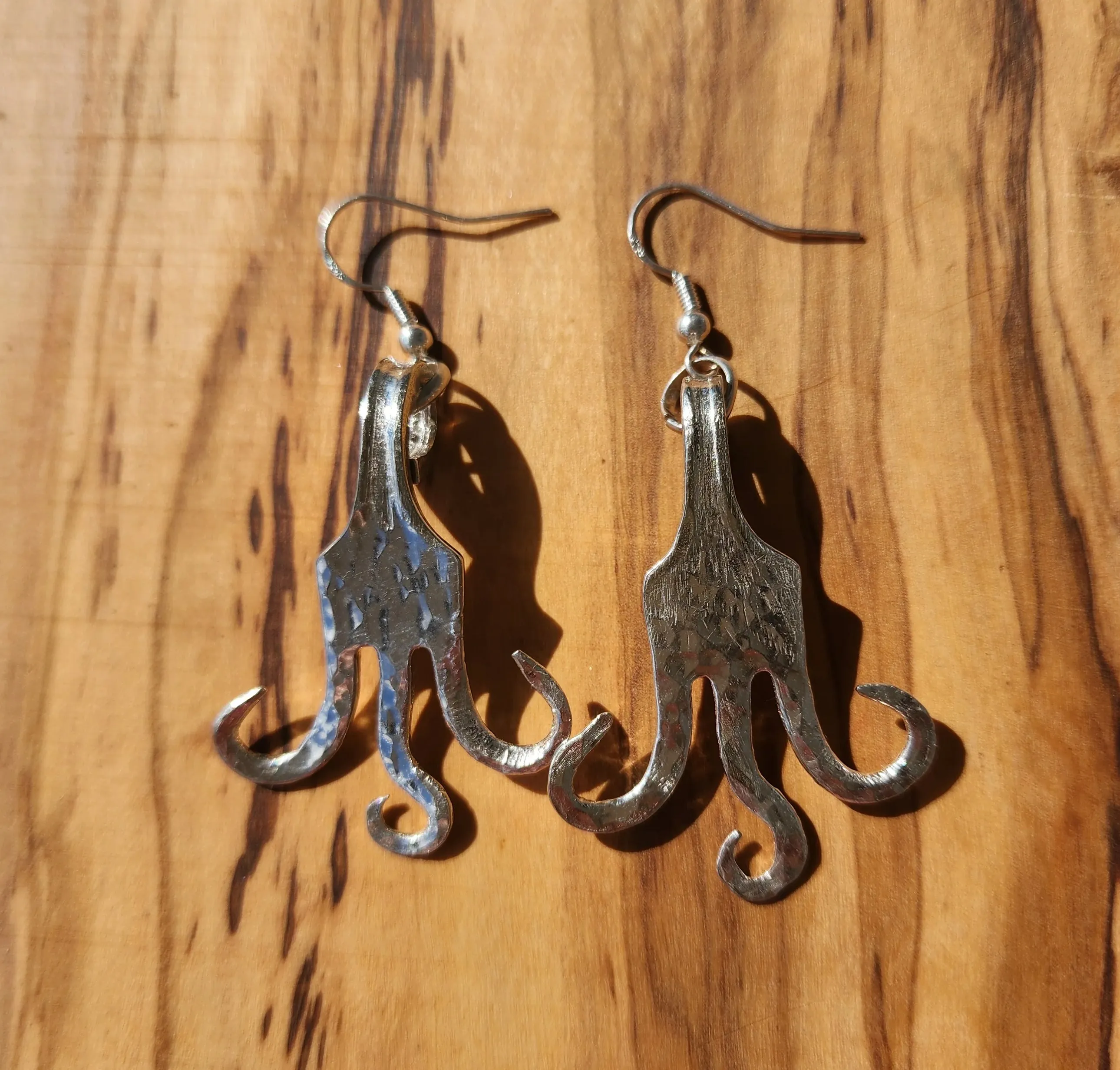 Handmade Vintage Dessert Fork Earrings | Repurposed Flatware Jewelry | Sustainable & Unique