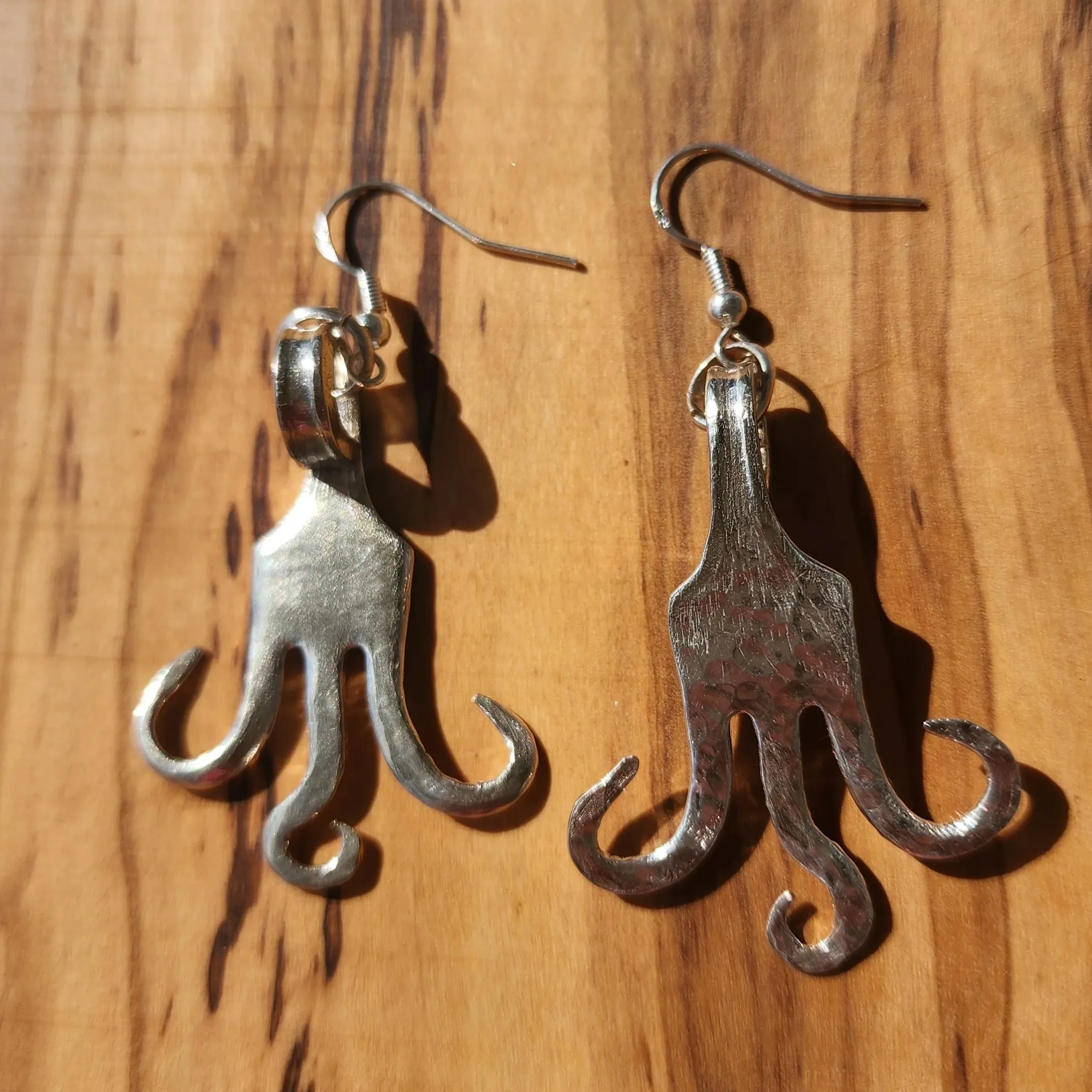 Handmade Vintage Dessert Fork Earrings | Repurposed Flatware Jewelry | Sustainable & Unique