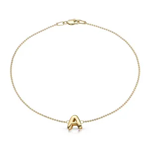 Helium Bubble Solid Initial Ball Bracelet